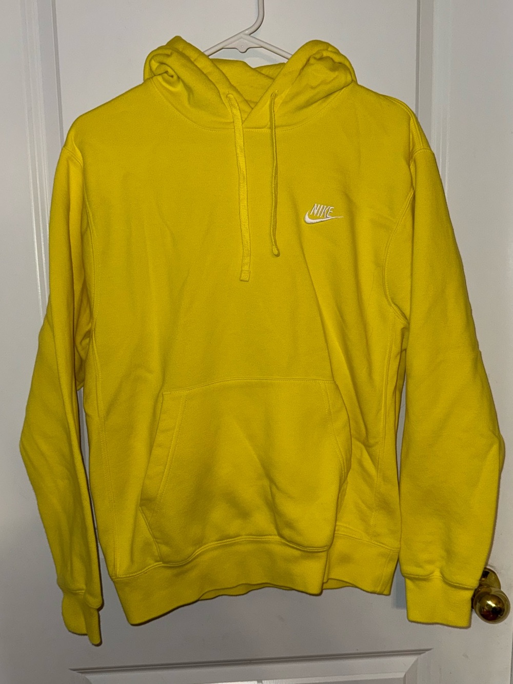 Nike Bright Yellow‎ Hoodie with Small White Swoosh Size Adult Small